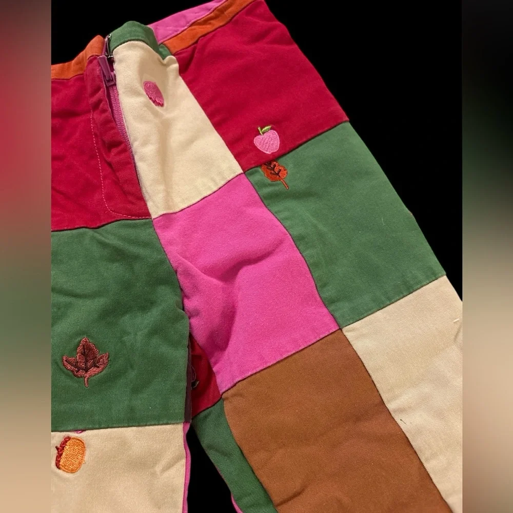 Lilly Pulitzer Multicolor Patchwork Kids embroidered acorn ladybug girls pants 4
